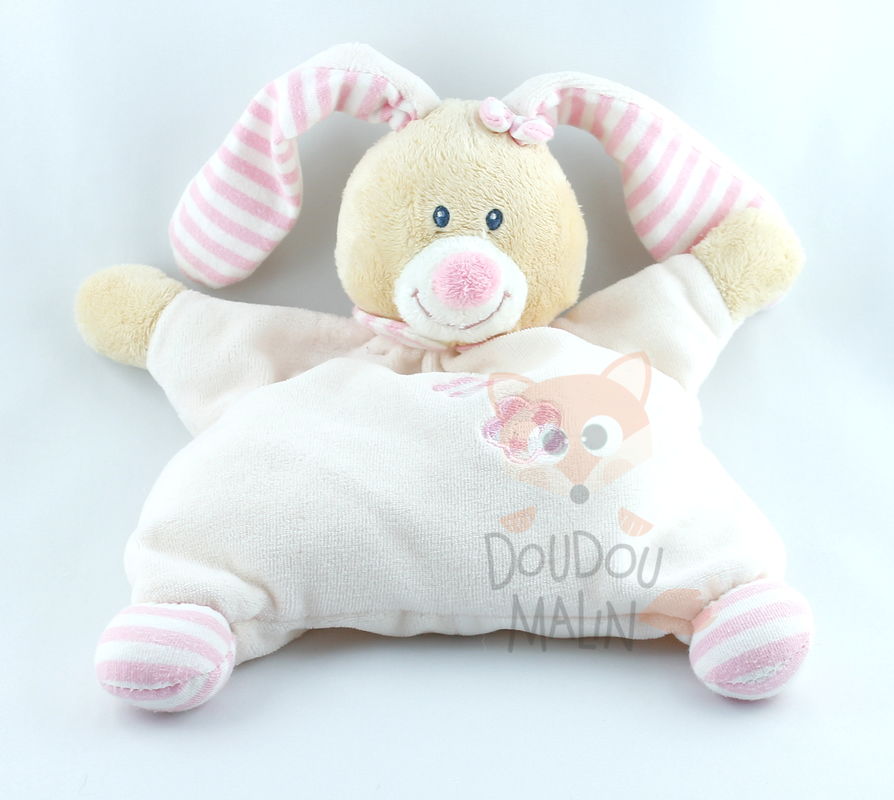 Boutchou baby comforter rabbit pink flower 